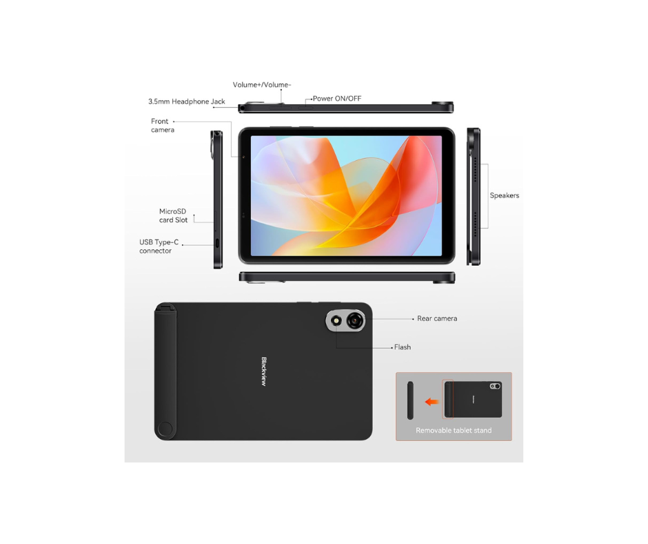 Blackview ZENO 1 8 Inch 4G LTE 5G WiFi 256GB Black Gaming Tablet