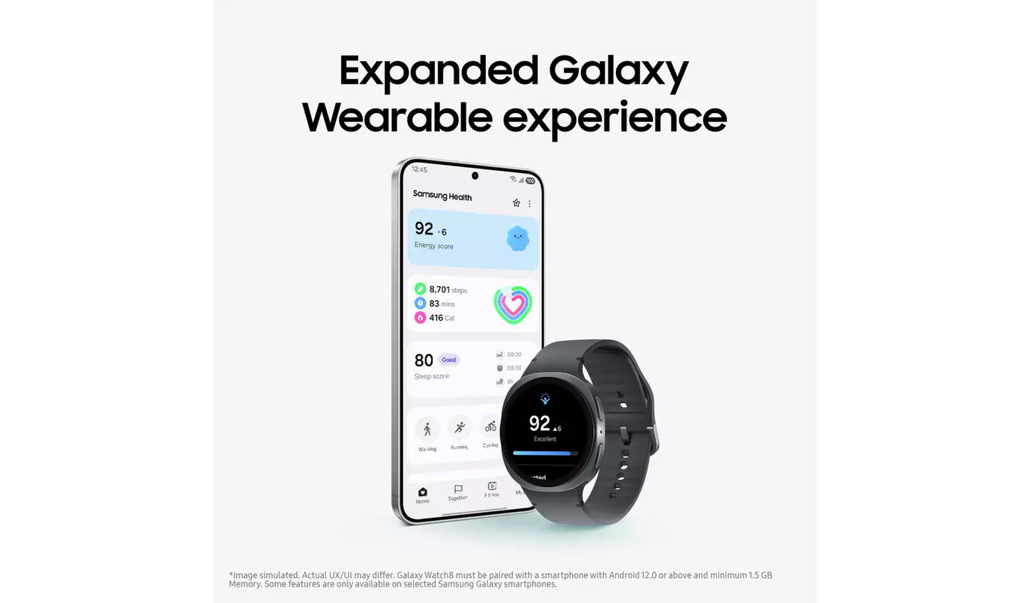 Samsung Galaxy Watch8 Bluetooth 40mm Silver Smartwatch LIKE NEW