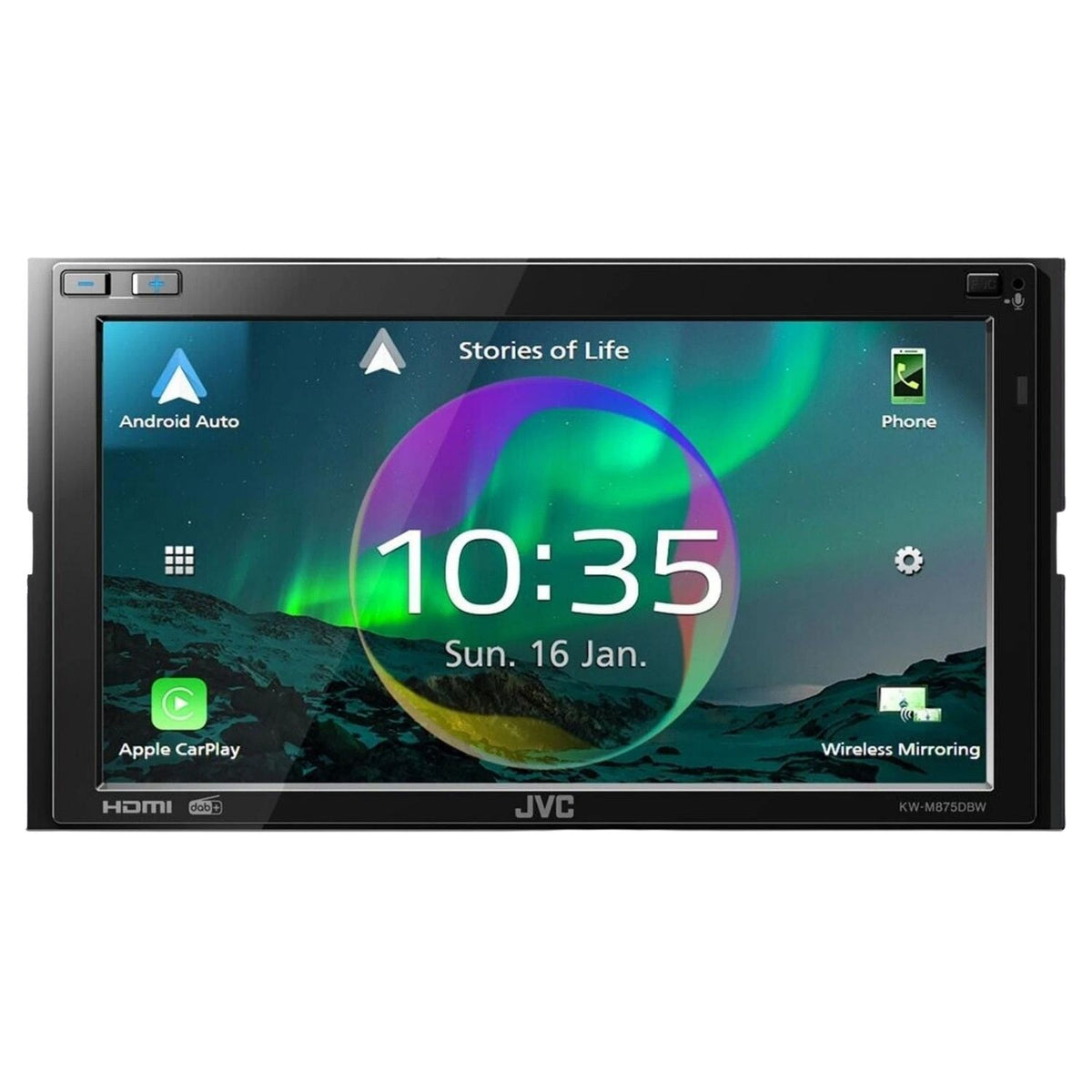 JVC KW‑M875DBW 6.8" Wireless Apple CarPlay & Android Auto Car Stereo