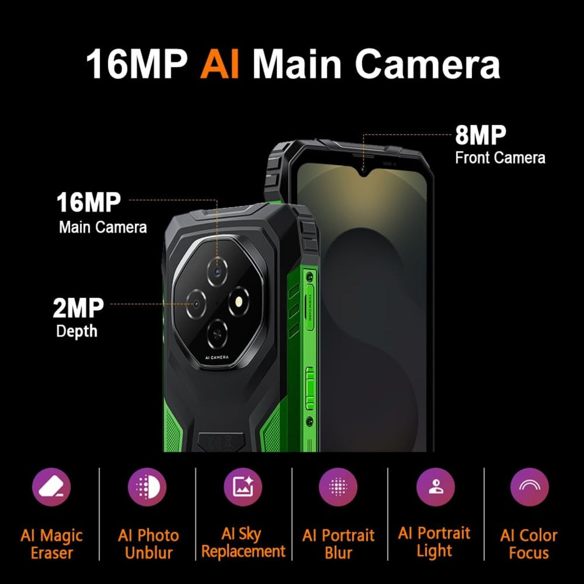 Blackview Fort 1 12GB 128GB/2TB Rugged Black Smartphone