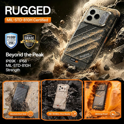 RugOne Xever 8 Rugged Smartphone 128GB 16GB RAM Dual SIM Black Smartphone