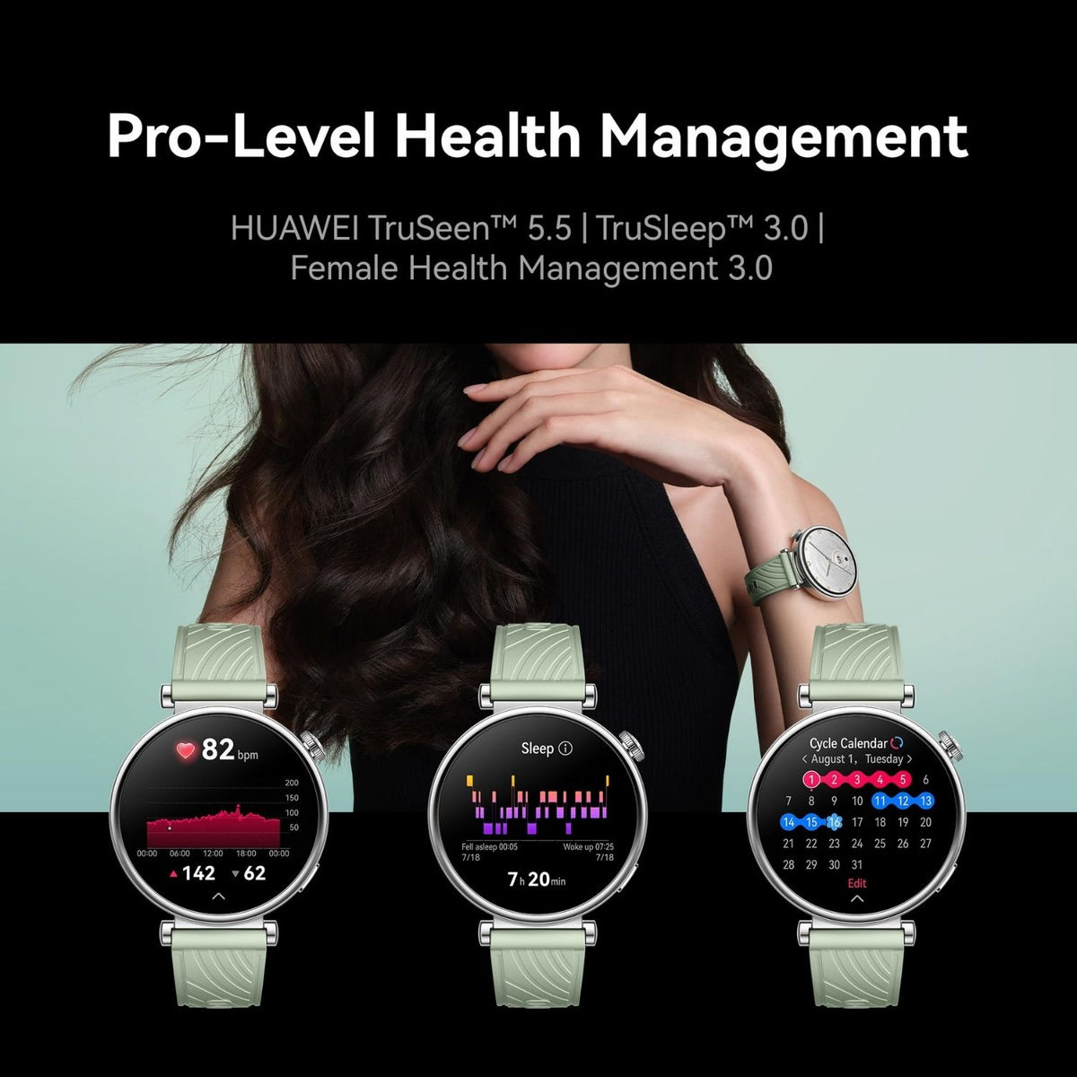 Huawei Watch GT 4 46mm iOS and Android Compatible Green Smart Watch