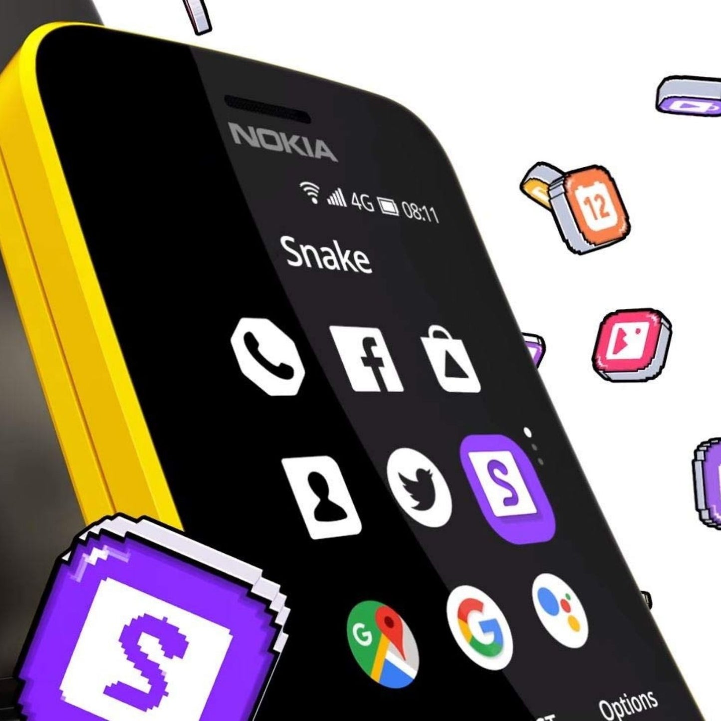 Nokia 8110 4G Single Sim 4GB Yellow Mobile Phone
