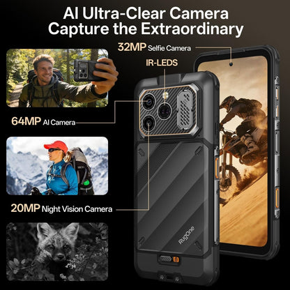 RugOne Xever 8 Rugged Smartphone 128GB 16GB RAM Dual SIM Black Smartphone