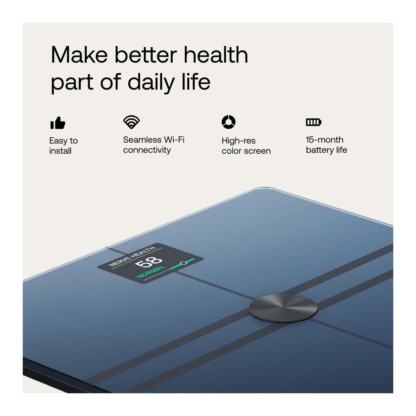 Withings Body Comp Smart Scale with Complete Body Analysis, Heart Health Tracking & Wi‑Fi/Bluetooth Sync