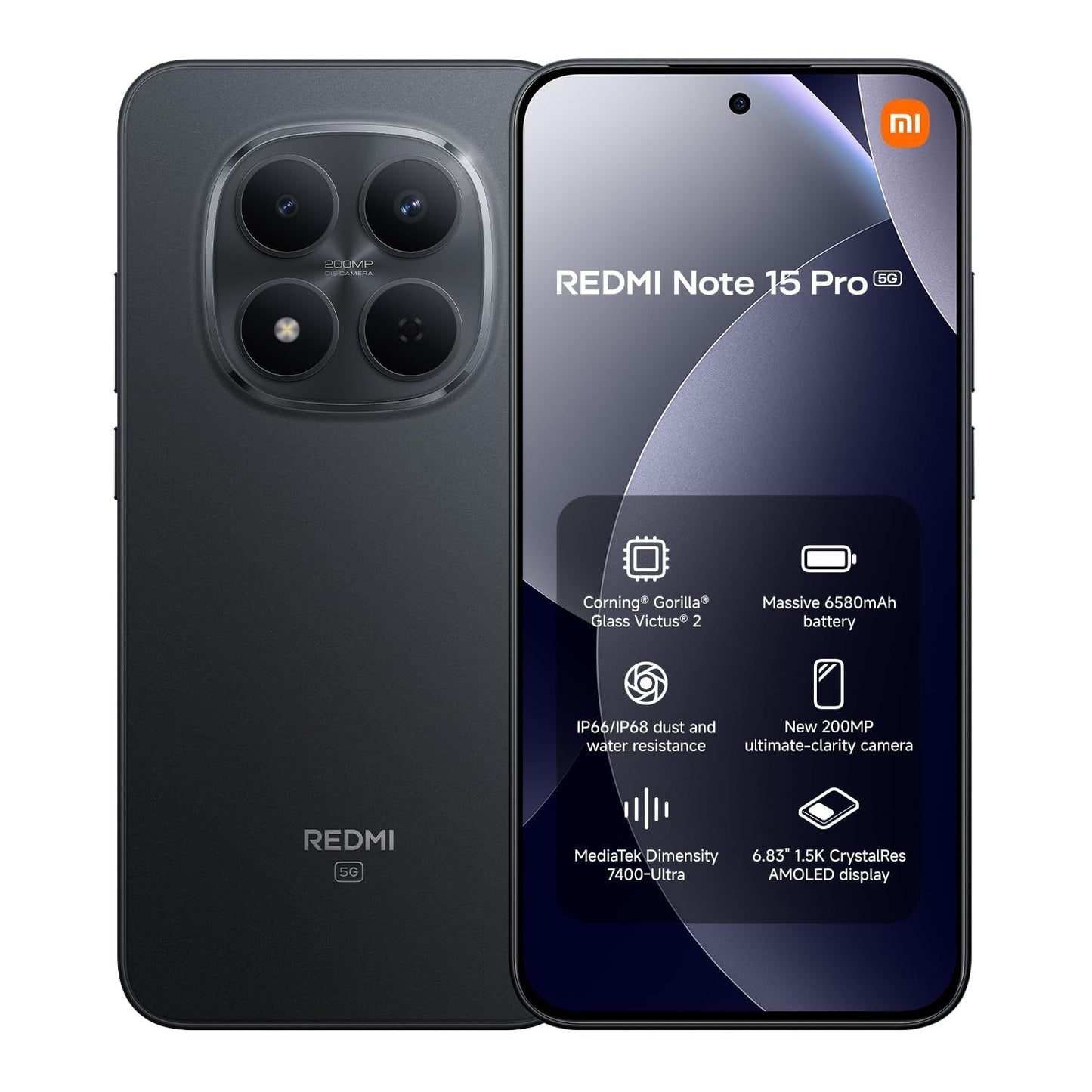 Xiaomi Redmi Note 15 Pro 5G 8GB 256GB Black Android Smartphone