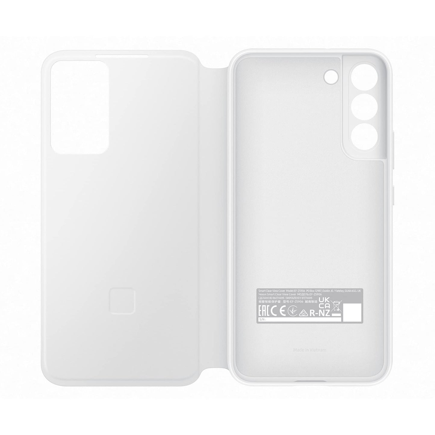 Samsung Official S22+ Smart Clear View Cover White
