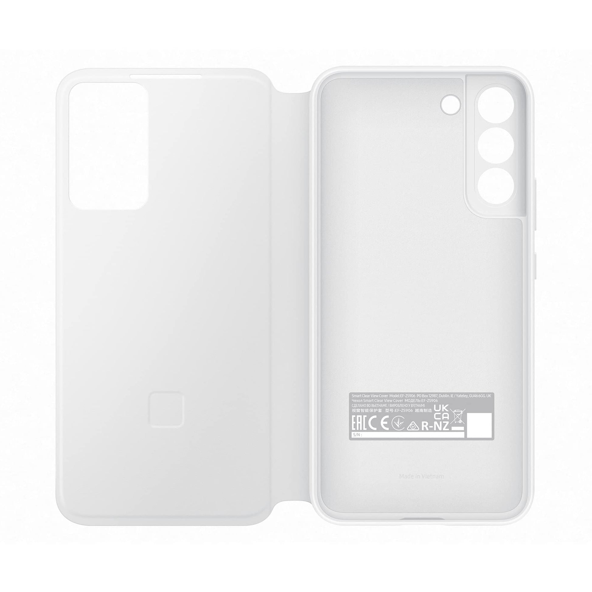 Samsung Official S22+ Smart Clear View Cover White