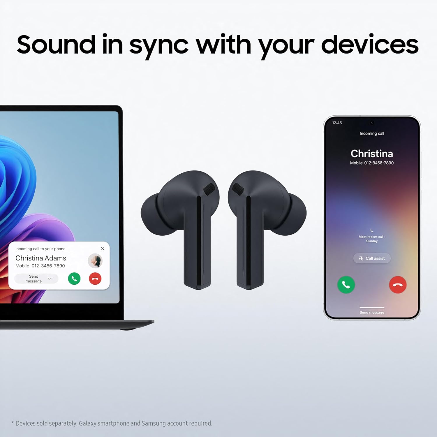 Samsung Galaxy Buds3 FE 360 Audio Active Noise Cancelling Grey Headphones