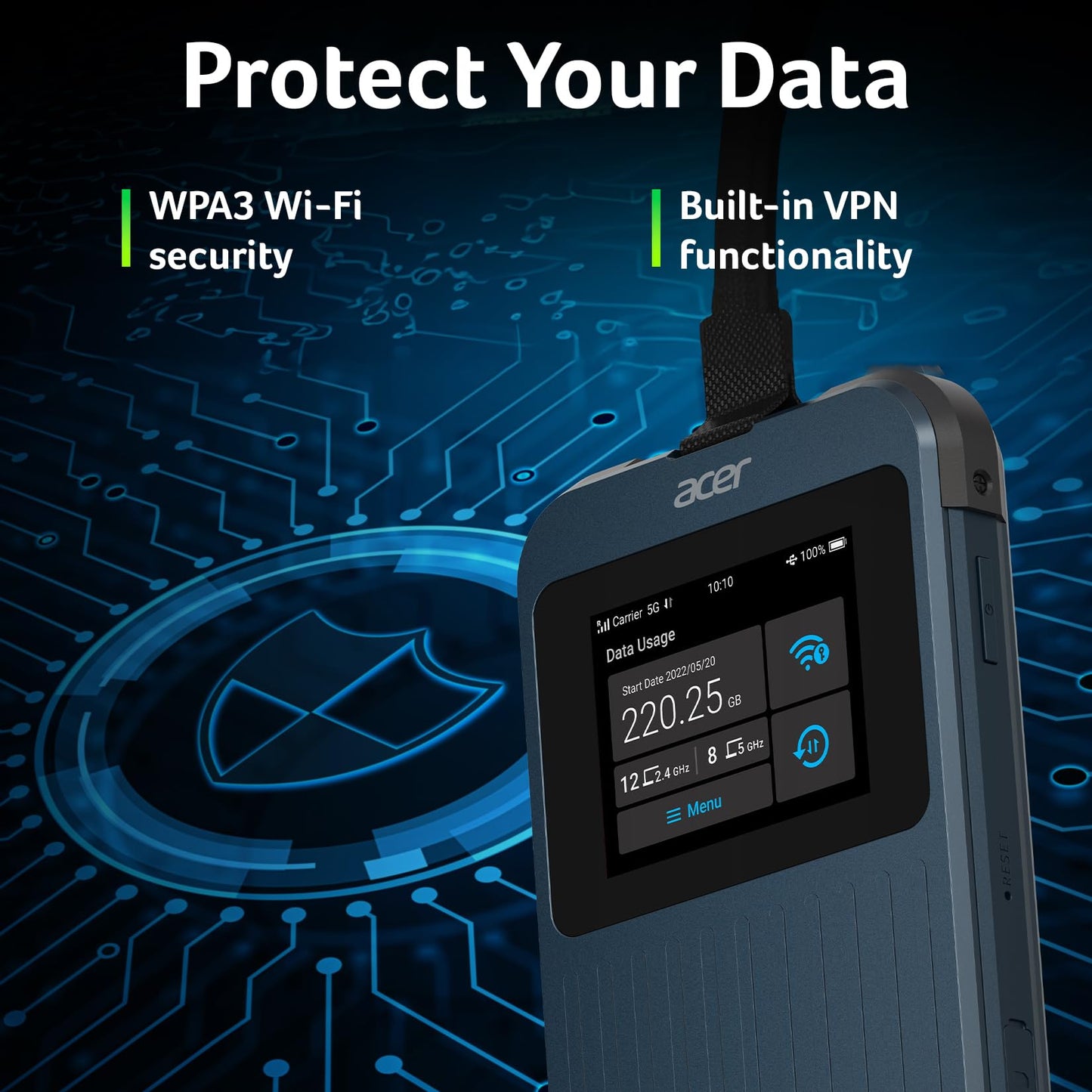 Acer Connect Enduro M3 5G Router & Mobile Hotspot with Wi-Fi 6 and 20GB Roaming Data