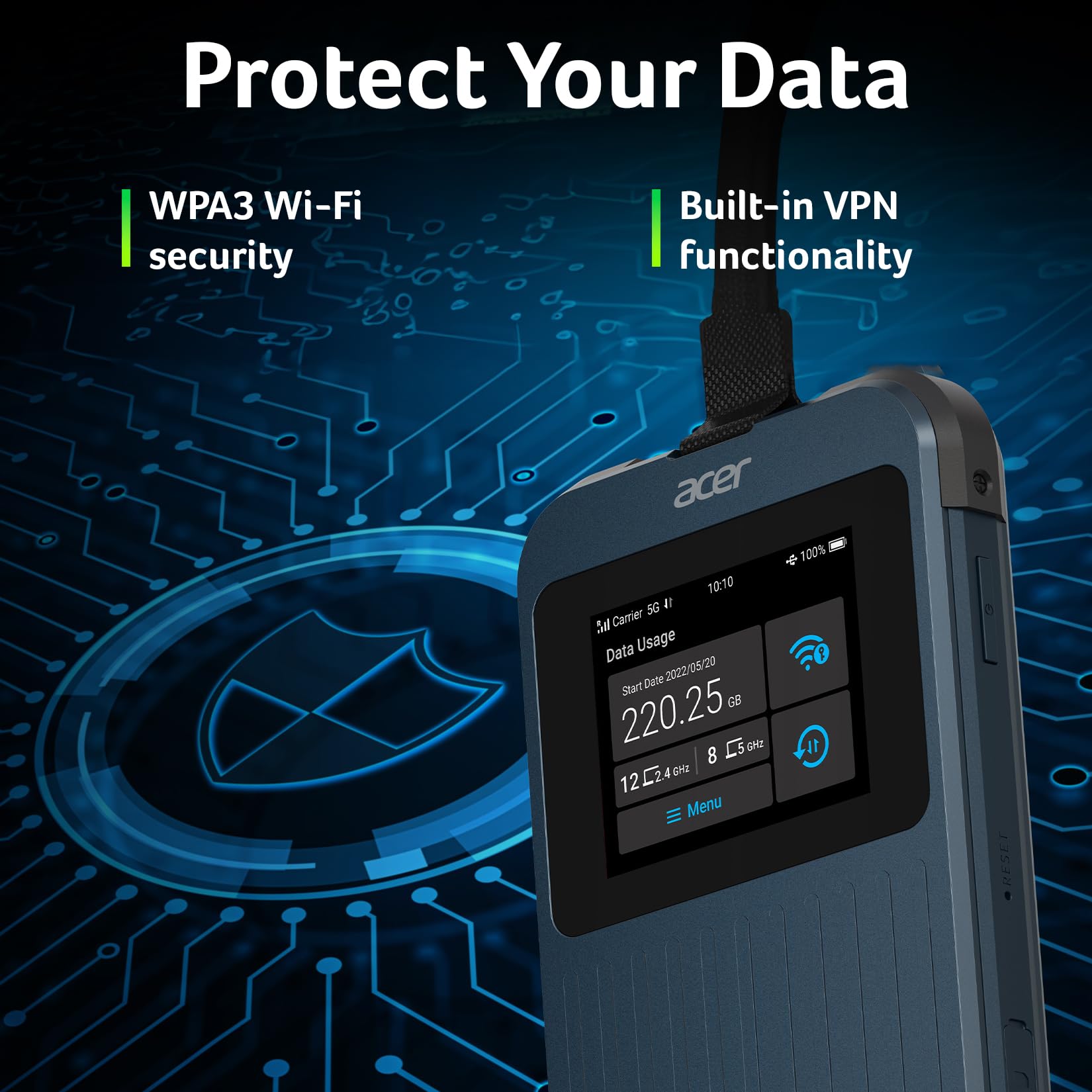 Acer Connect Enduro M3 5G Router & Mobile Hotspot with Wi-Fi 6 and 20GB Roaming Data