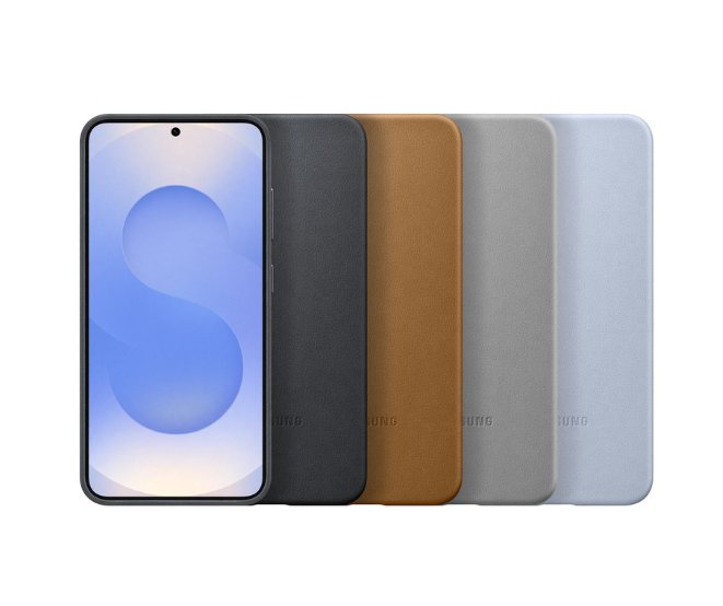 Official Samsung Galaxy Kindsuit Faux Leather Case for Galaxy S25 Light Blue